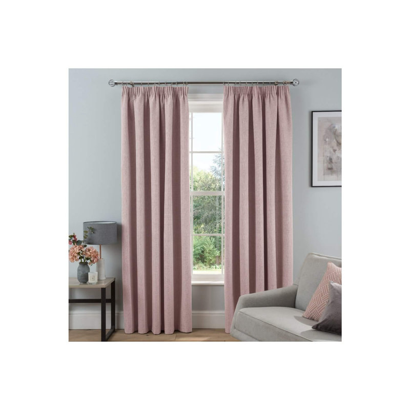 Breighlynn Blackout Curtain Panel Pair, Blush, Width 117 x Drop 182 cm