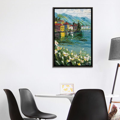 Golden Reflections - Lake Como Italy - Wall Art Print - Framed Canvas