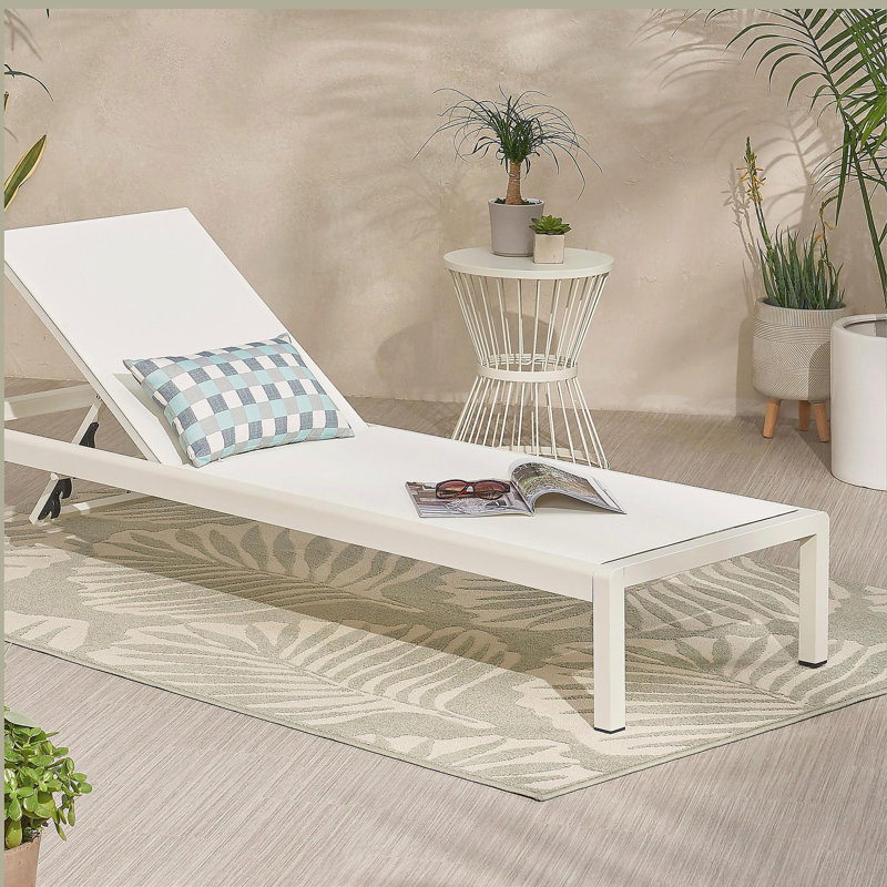 Chaise longue tendance pour l'extérieur, Blanc