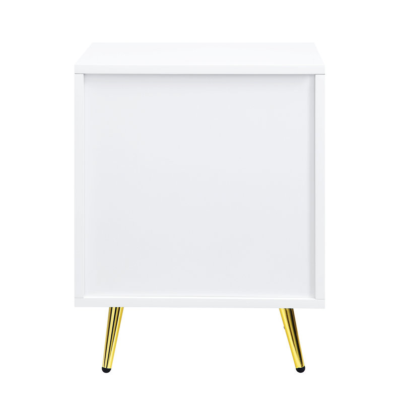 Gaines 2-Drawer Nightstand in High Gloss, White