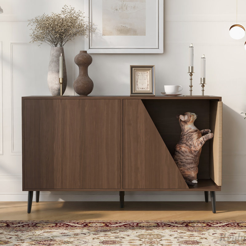 Maison pour chat en bois avec rangement