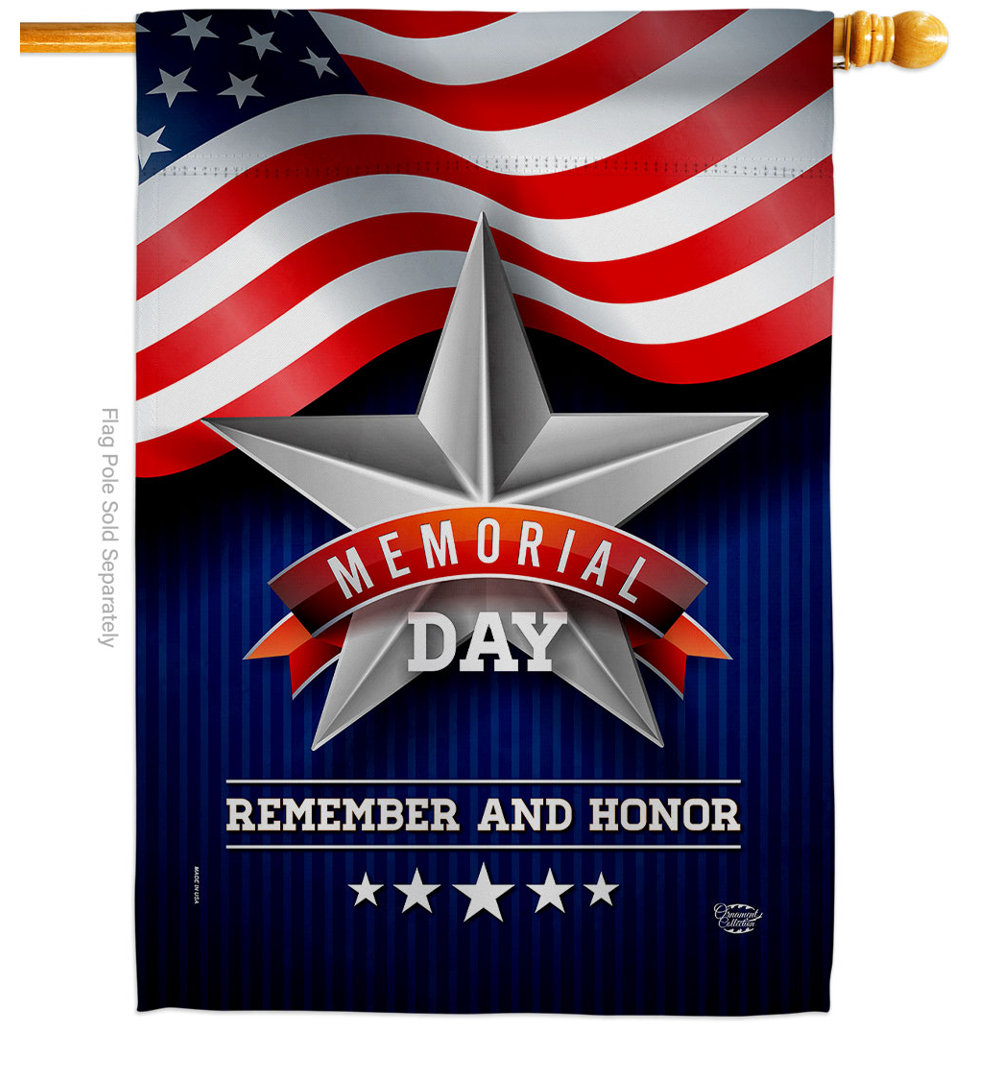 Memorial Day Star 2-Sided Garden Flag Ornament Collection 