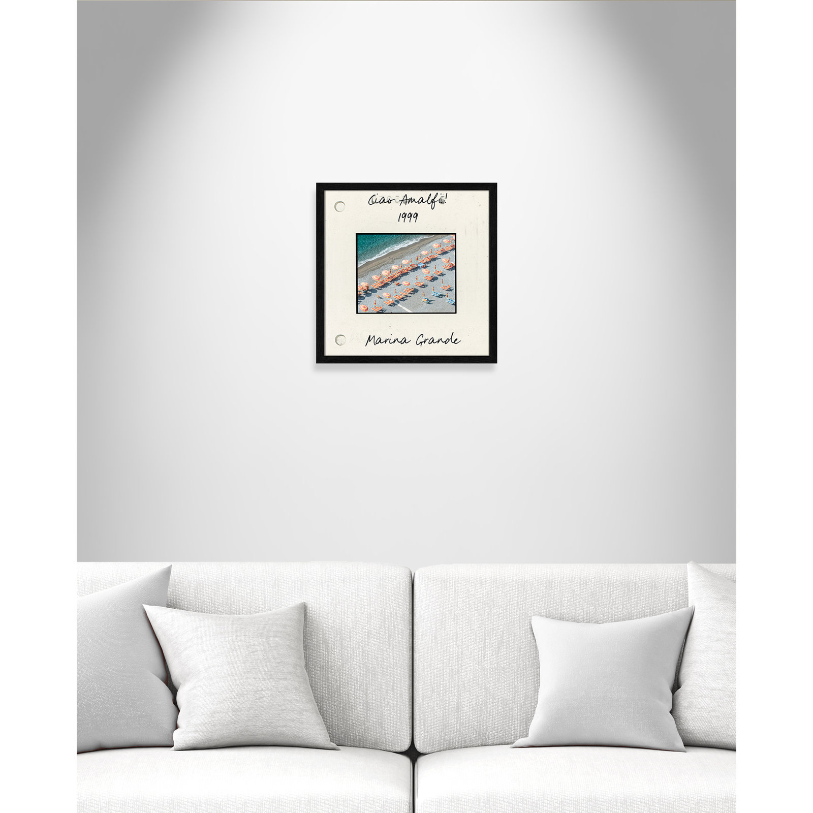 Ritona "Amalfi, Italy - Marina Grande" Print, Black Single Picture Framed Paper, 17" H x 17" W x 0.75" D