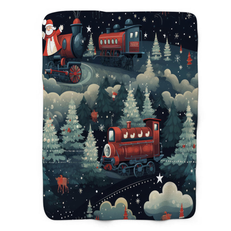 Train nordique - couverture de qualité supérieure 1 pièce, Lit simple