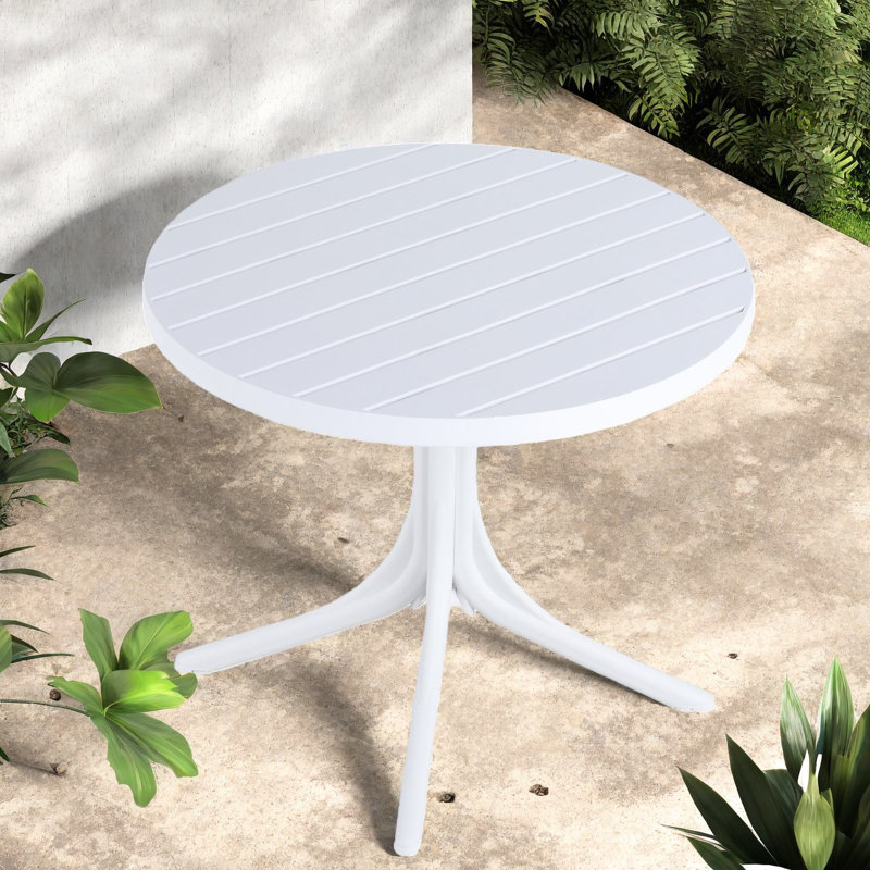 Tables de patio durables, rond moderne en polypropylène de 36 pouces pour la salle à manger