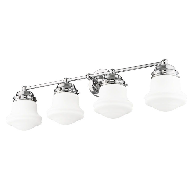Meuble-lavabo 4 lumières Brener en nickel brossé, Chrome