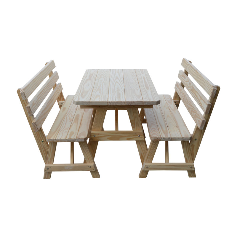 Table de pique-nique d'extérieur 44 po Giang, Sans finition