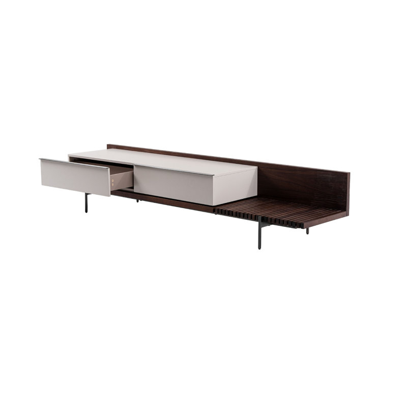 Meuble télé Cid Inish, 2 tiroirs, beige, brun, 94 po