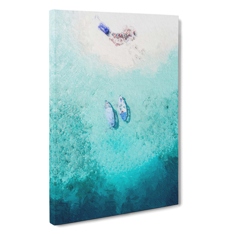 Boats In The Maldives In Abstract - Wrapped Canvas Painting, 50cm H x 35cm W x 3cm D