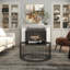 Table basse cage en métal noir avec plateau en verre ombré Baylor 32 po x 32 po x 15 po