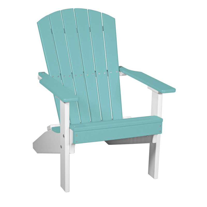 Chaise adirondack en plastique lakeside Kattamuri, Bleu Aruba / blanc