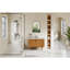 Meuble-lavabo simple 48 po Orasia en brun manguier avec comptoir en quartz blanc brume Calacatta sans miroir-628059948