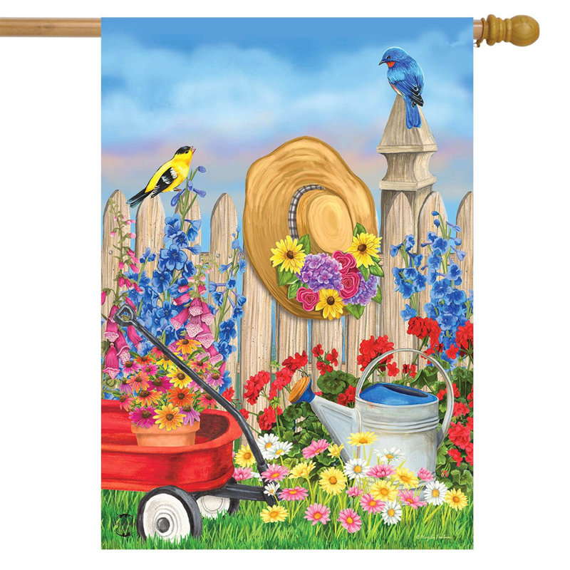 Green Thumb Spring House Flag
