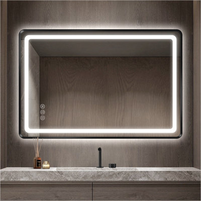 Miroir de salle de bain à DEL avant et rétroéclairé