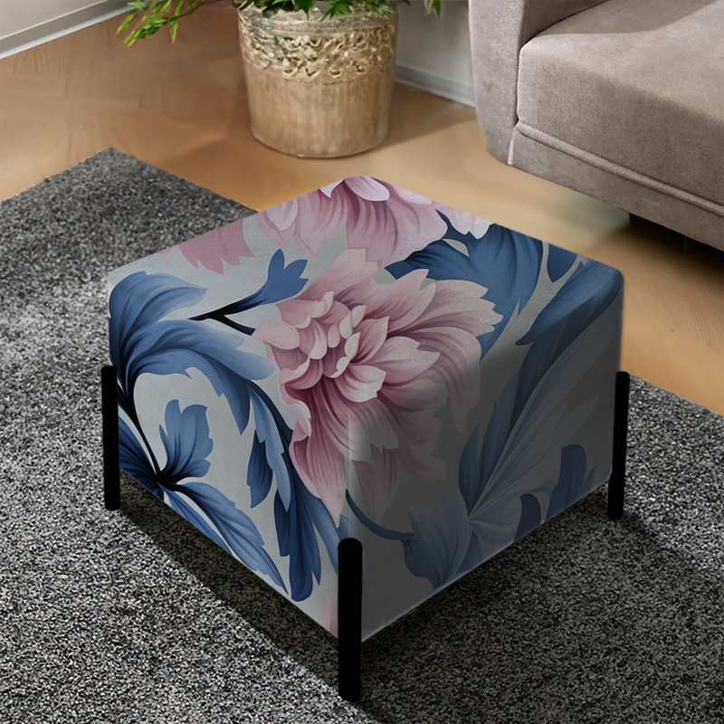 Mauve et rose Royal Damask Treasures II - Repose-pieds carré damassé