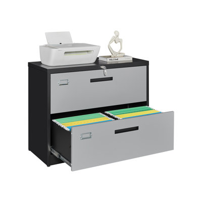 Karanicas 35.4 " Wide 2 Steel Lateral Filing Cabinet