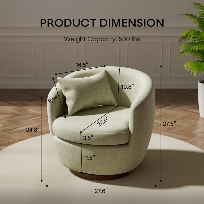 Upholstered Swivel Accent Chair Armchair, Beige Chenille