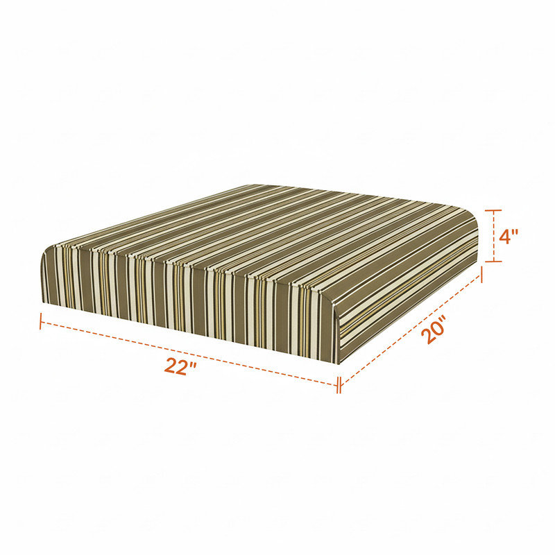 Coussin de remplacement pour repose-pieds d'extérieur Sunbrella, Anthony Praline rayé