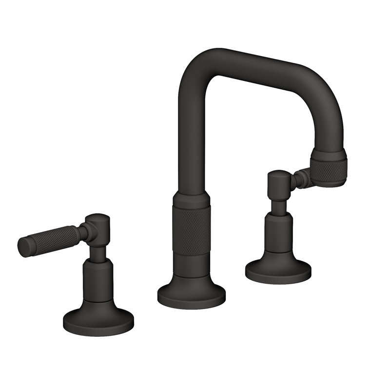 Clemens Widespread Bathroom Faucet with Drain Assembly, Flat Black