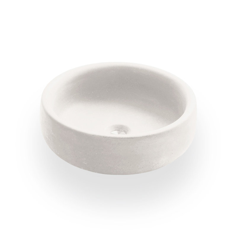Newterra Handmade Circular Vessel Bathroom Sink, Sand