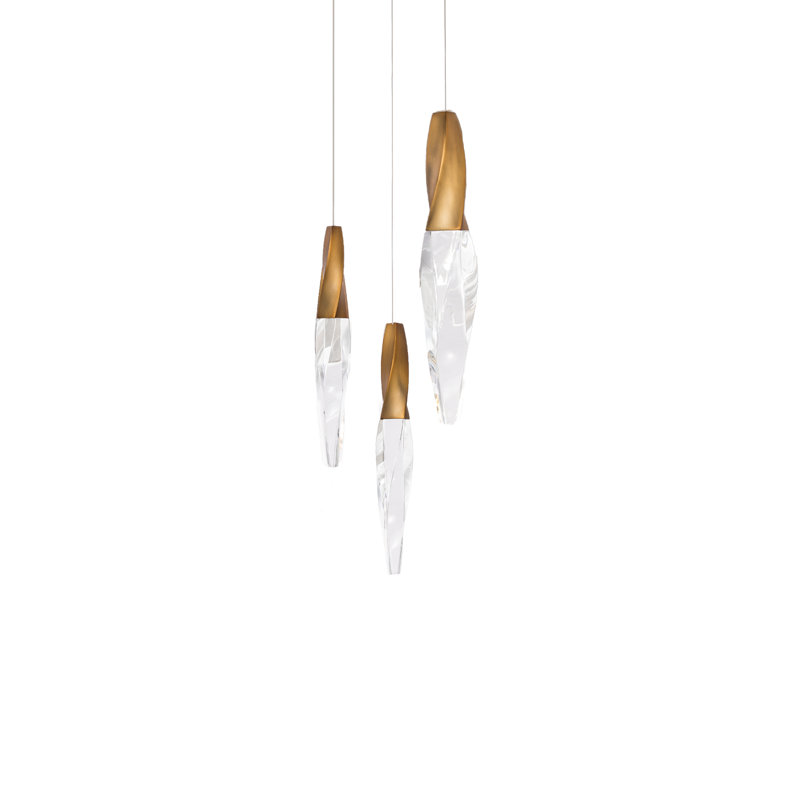 Kindjal 3 - Light LED Pendant, Aged Brass
