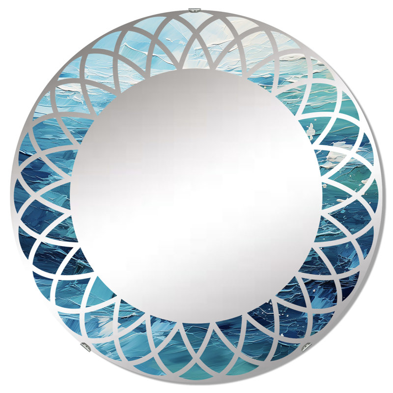 Brayville - Miroir mural moderne rond, 32 po x 32 po