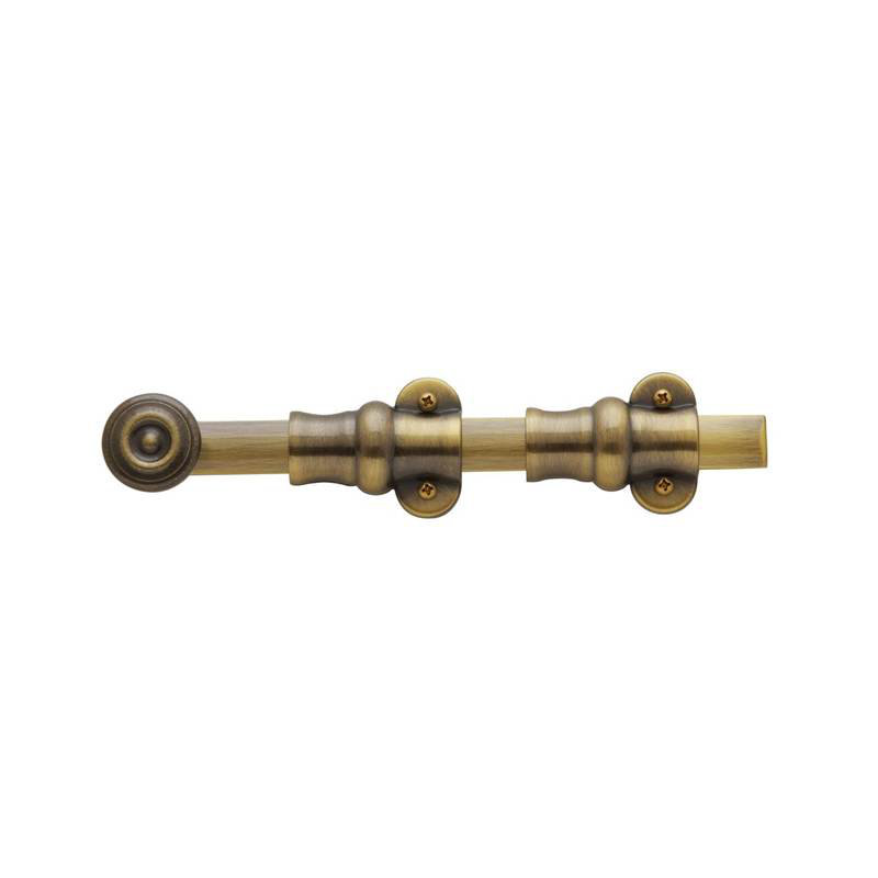 Ornamental Surface Bolt, Antique Brass, 9.1" H x 2.8" W x 2.2" D