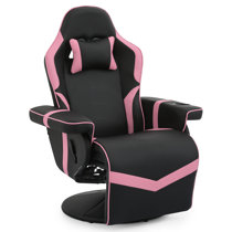 Sweet Pastel Embroidery Gaming Chair Reclining Backrest Armrest