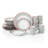 Resean 24 Piece Porcelain China Dinnerware Set - Service for 6
