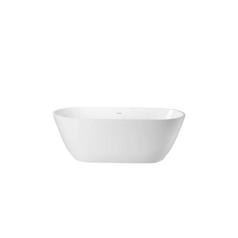 Lilac 55 In. Freestanding Bathtub In Glossy White Finish, White