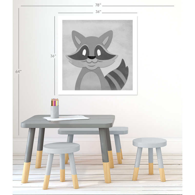 Impression sur papier Cheery Racoon, H 36 po x l 36 po x P 1 po, Papier