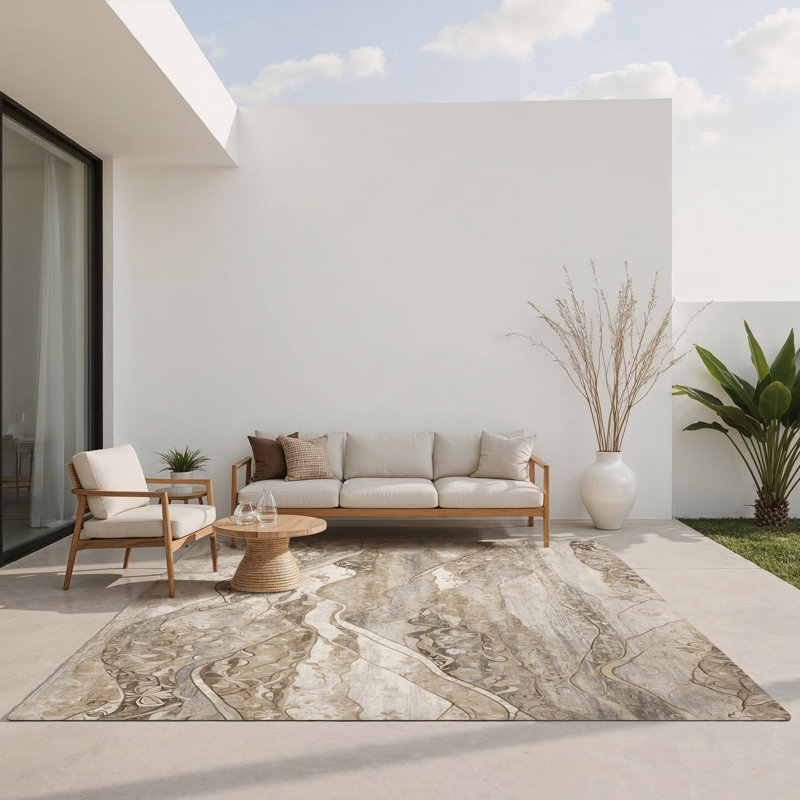 Embers Of Dawn Indoor And Outdoor Area Rug, Rectangle 1'6" x 2'6"