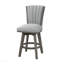 Tabouret d'appoint - Ensemble de 2 chaises de comptoir pivotantes, gris, velours capitonné
