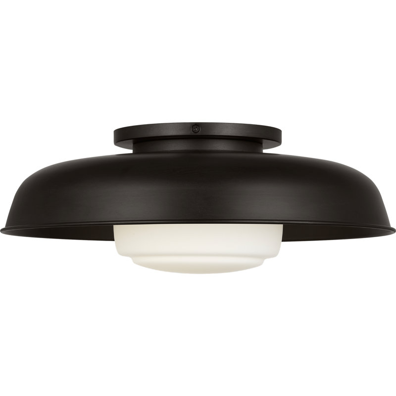 1 - Light LED Flush Mount, Aged Iron, Aged Iron