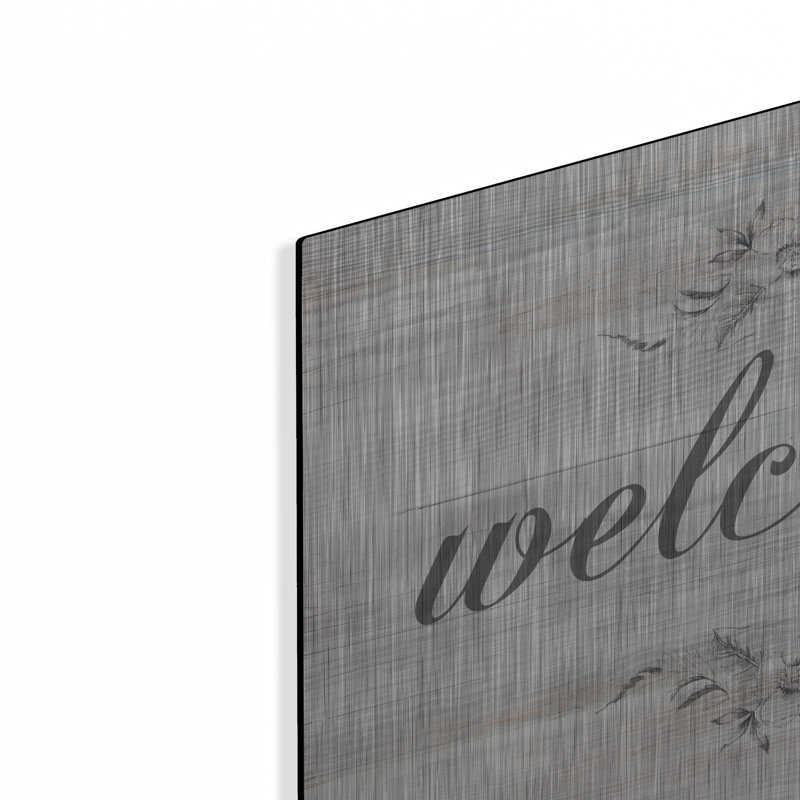 «Welcome» par Bluebird Barn, art mural en métal, H 12 po x l 16 po