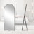 Classic Arched Full-Length Wood Floor Standing Mirror-792013374-792013373