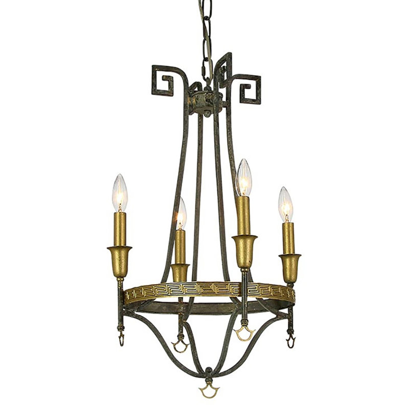 Bailey 4 - Light Candle Style Wagon Wheel Chandelier, Deep Ocean, 120V