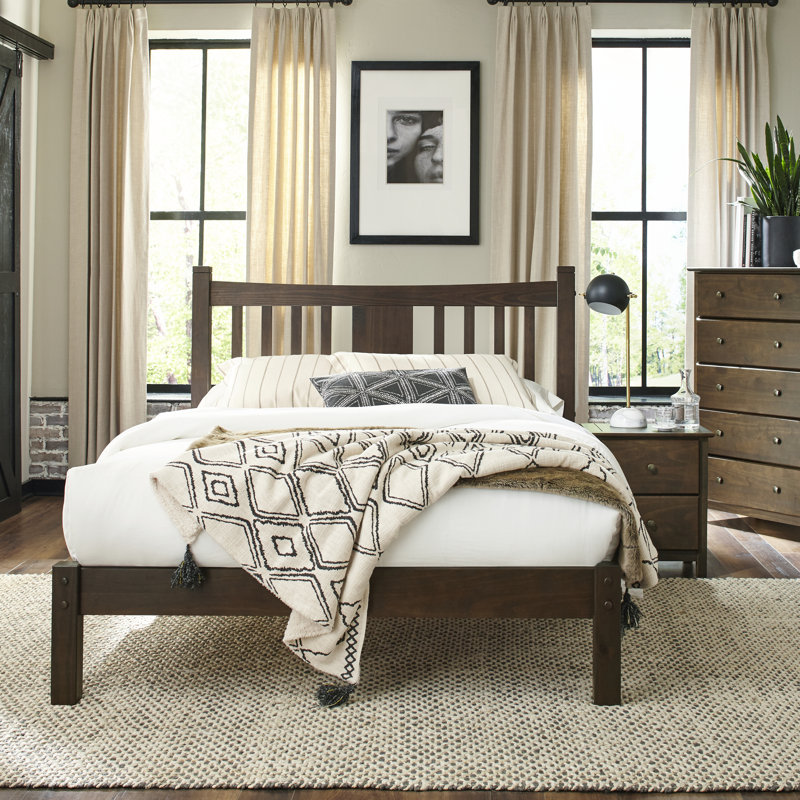 Shaker Solid Wood Slat Bed, Expresso, King
