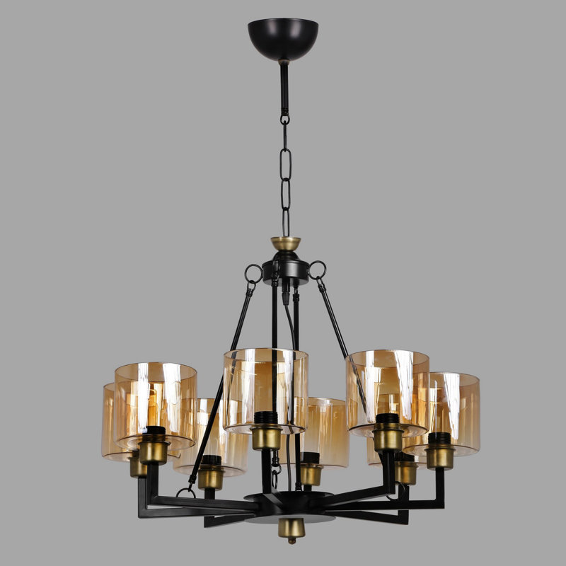 Wheelright 8 - Light Shaded Chandelier