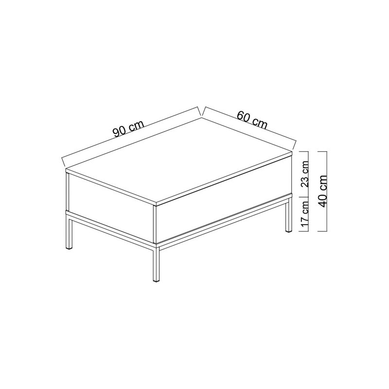 Mairead Frame Coffee Table, Anthracite/Gold