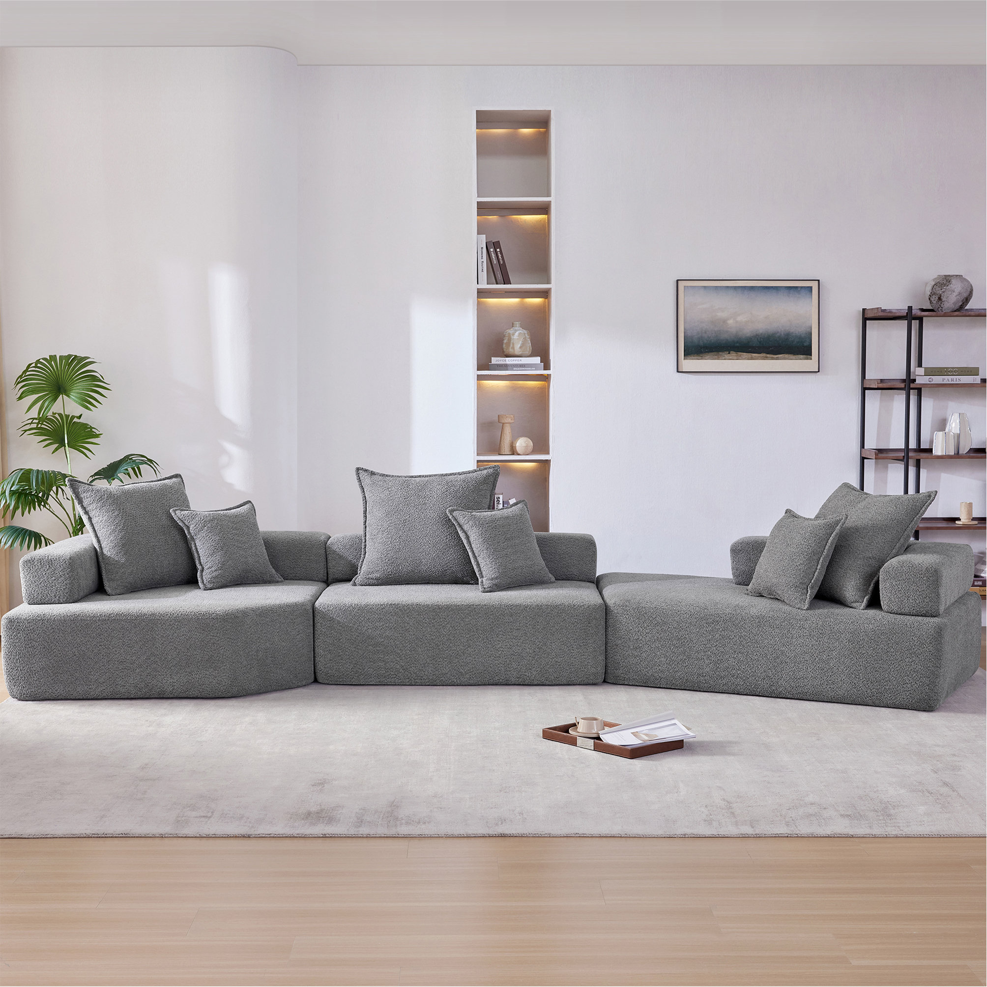 Latitude Run® Oversized Modular Sectional Sofa,Luxury Boucle Floor ...