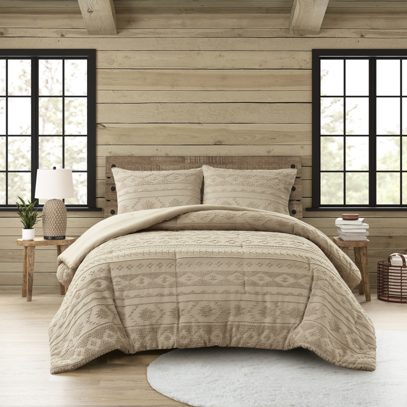 3 édredon en chenille brun clair pour très grand / très grand lit, aspect design, détails à l'épreuve,