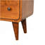 Petite commode courbée en bois massif, 3 tiroirs, pieds