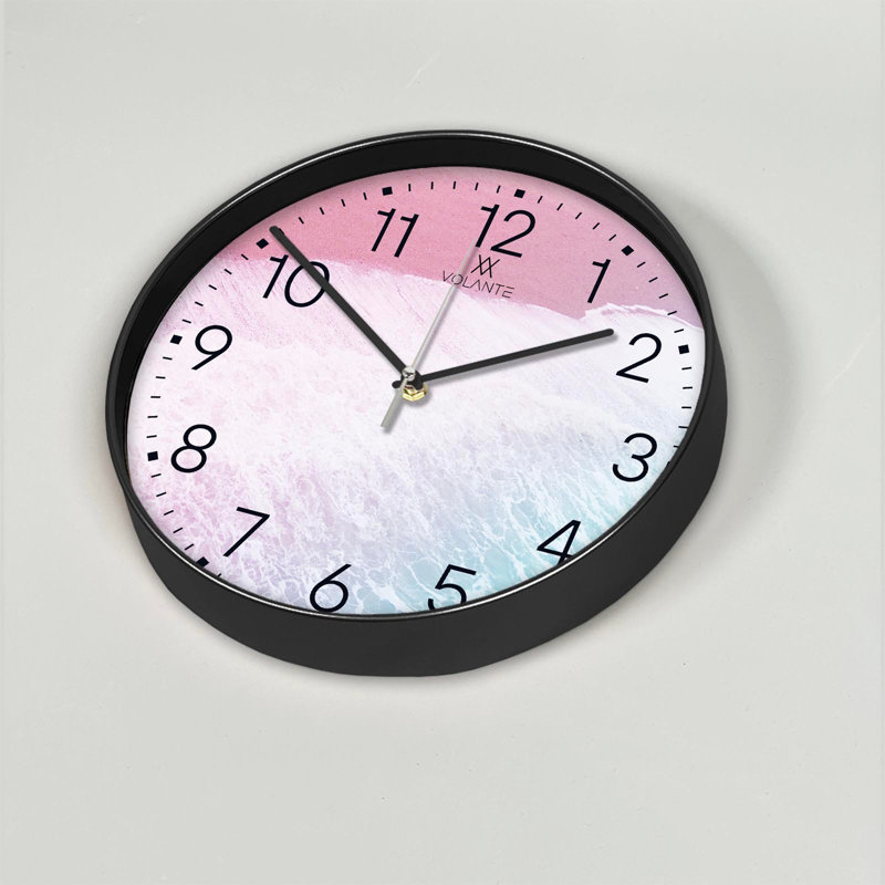 Cobleskill Elegant Decorative Wall Clock, 12 in Diameter, 1.8 in Thick | 100% Plastic Frame, Real Glass Cover | Perfect for Home Décor, Living Room, and Office | Stylish Timepiece with Modern Design