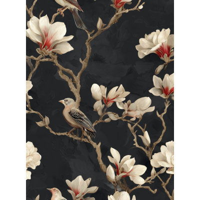 Papier peint à motif floral Magnolia