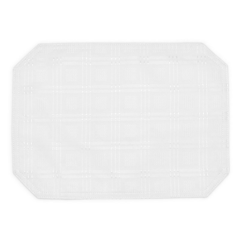 Orlinda Modern Jacquard Hampton Tablecloth Collection, 2cm W x 130cm L, White