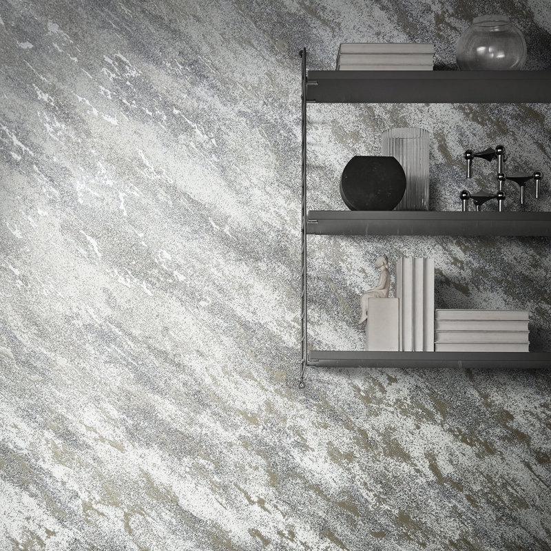 Eclectic 33cm x 70cm Semi-Gloss Wallpaper Roll, Grey