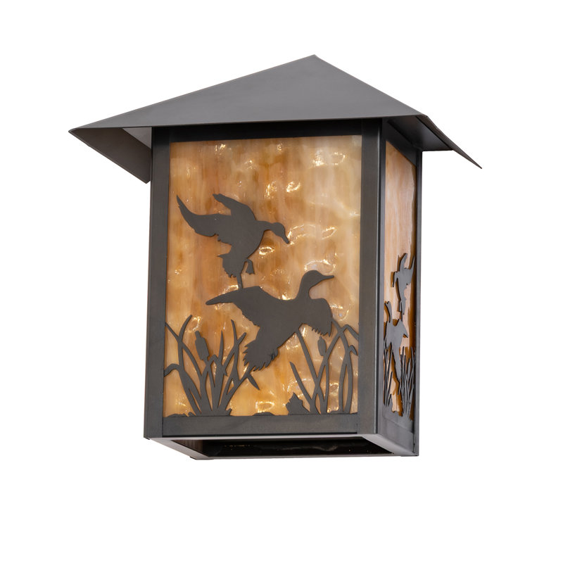 9" Wide Ducks In Flight Right Wall Sconce