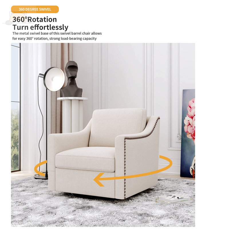 Fauteuil pivotant de 33,8 po Adelinde