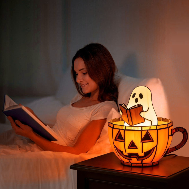 Ghost Reading Book Lamp Cute Ghost Reading Neon Sign